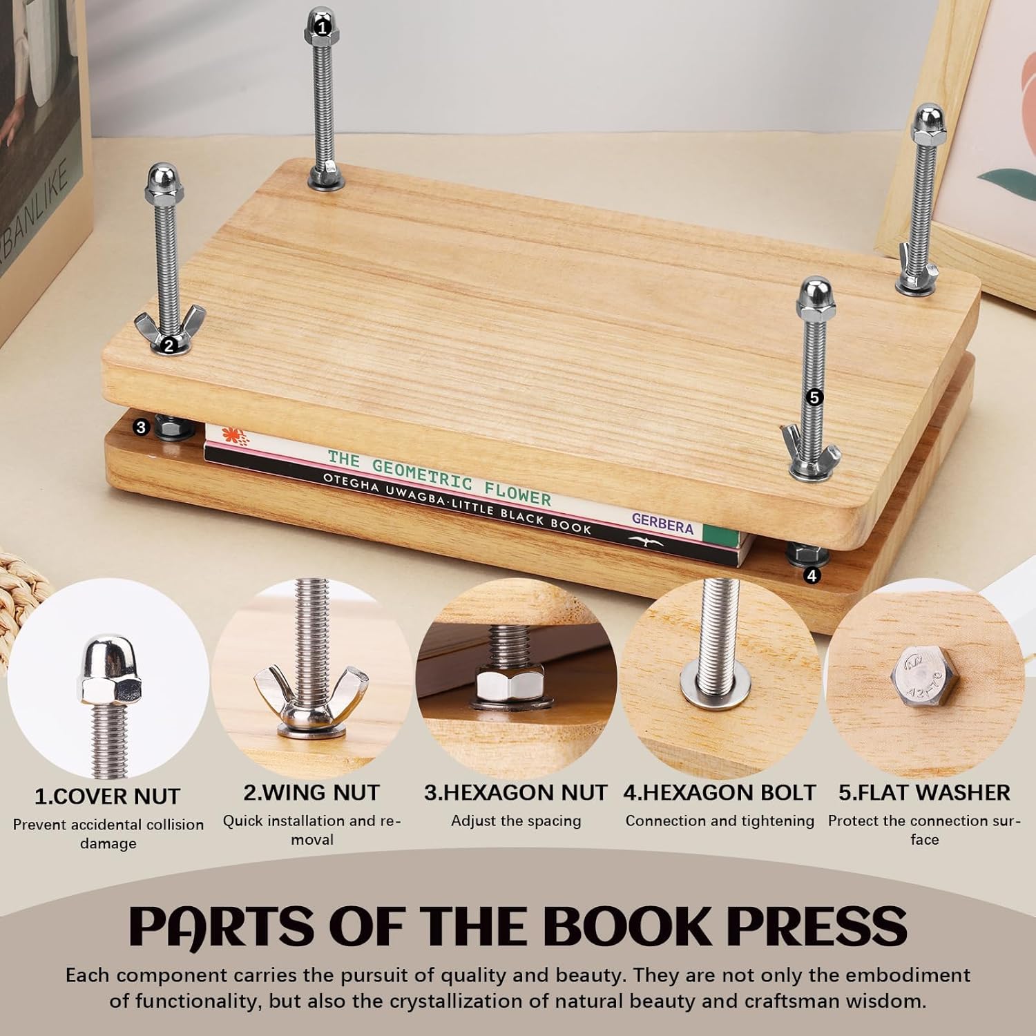 Binding Machine Comb - Ahşap Kitap Presi, Ciltleme Aleti, Masaüstü